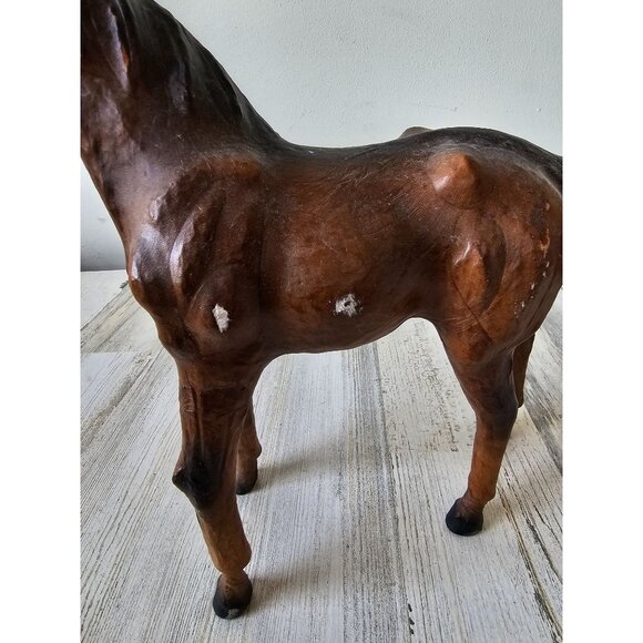 Vintage leather horse decor equestrian‎ huntsman stallion - Picture 3 of 10